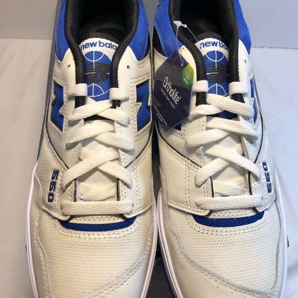 New Balance 550 Men’s 10.5 White Blue NWT OG Box - Picture 2 of 11